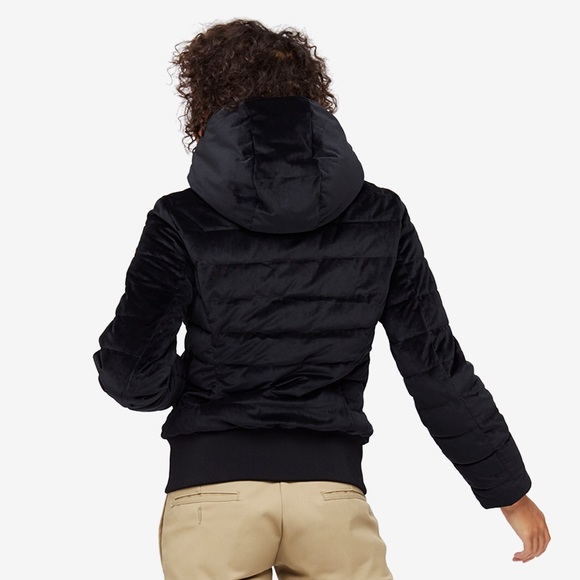 KAPPA Black Velvet Coat, Velvet Puffers Jacket, Puffer Coat - Picture 6 of 8